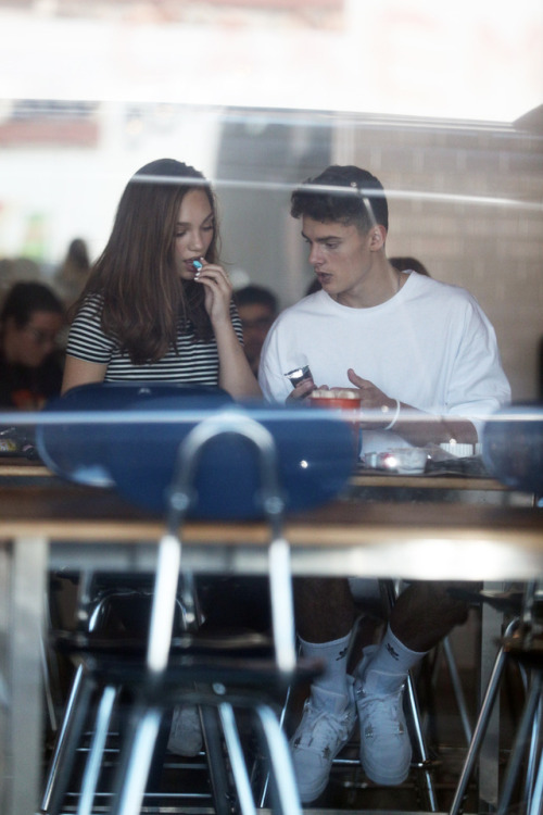 Maddie Ziegler and Jack Kelly spotted outside of Duff&rsquo;s Cake Mix in West Hollywood, Califo