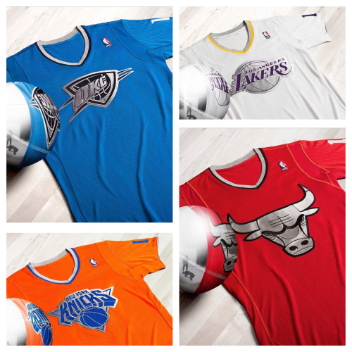 simplybasketball:  The 2013 NBA Christmas Jerseys all teams will have short sleeves 