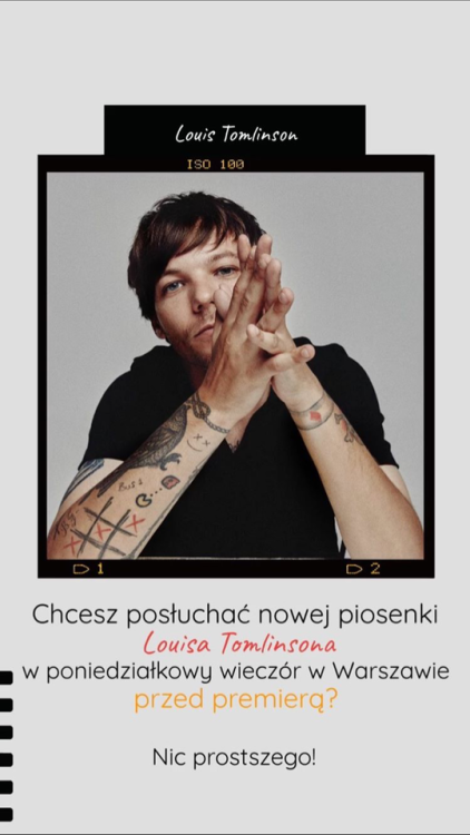 Sony Music Poland will hold a listening party for Louis’ next single in Warsaw next Monday | Instagr