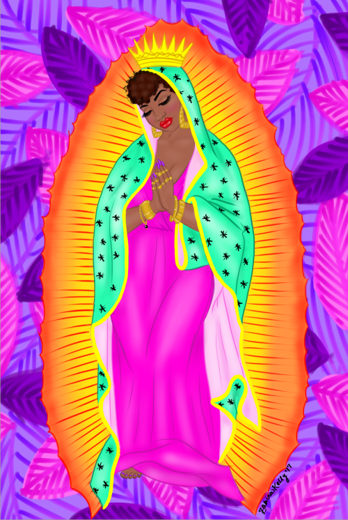 kellysdolls: virgen negra. available on prints, tee, phone cases and more at shopzahirakelly.