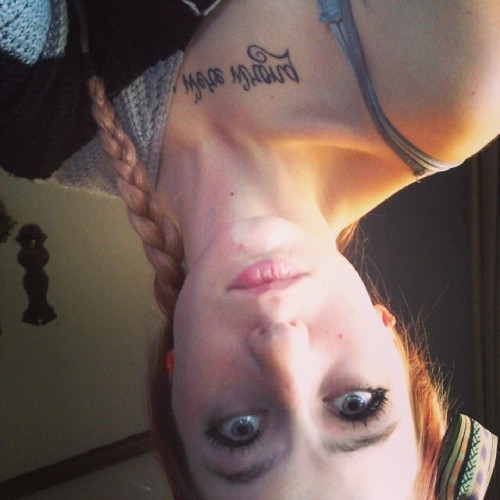 #upsidedown #collarbone #selfietime #ginger #bow