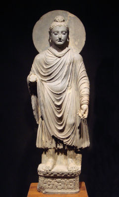 coolartefact:  Hellenistic statue of Buddha, Gandhara, first century AD [1746x2984]Source: http://i.imgur.com/ImOIGvs.jpg