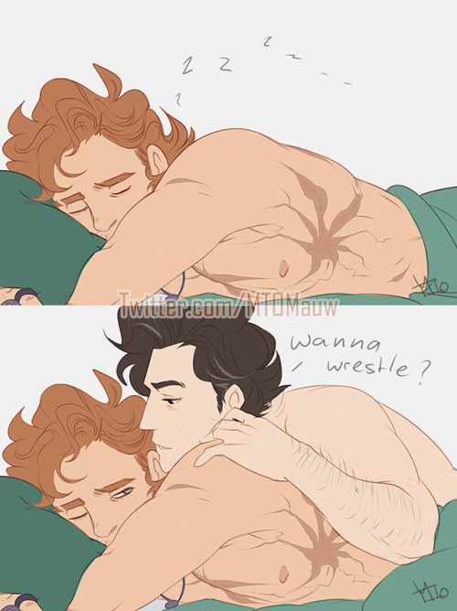 mto-art: Au post season 3 like 5 years later where Trashbag and Dumbass share a room to save on rent