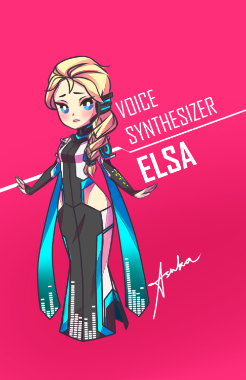 starmageasuka:Meet Elsa V2.0 -Append-, from my Cyber Jelsa AU! XD Decided to bundle her with her V1.0 for easier posting. CHANGES: I gave her a leotard and thigh-high stockings. The digital audio levels are now displayed on the cape attached to her hip