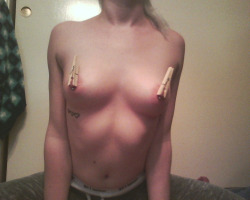 Thatsexgirl:  Just A Little Reminder From Last Night….These Cloth Pins Are A Sore