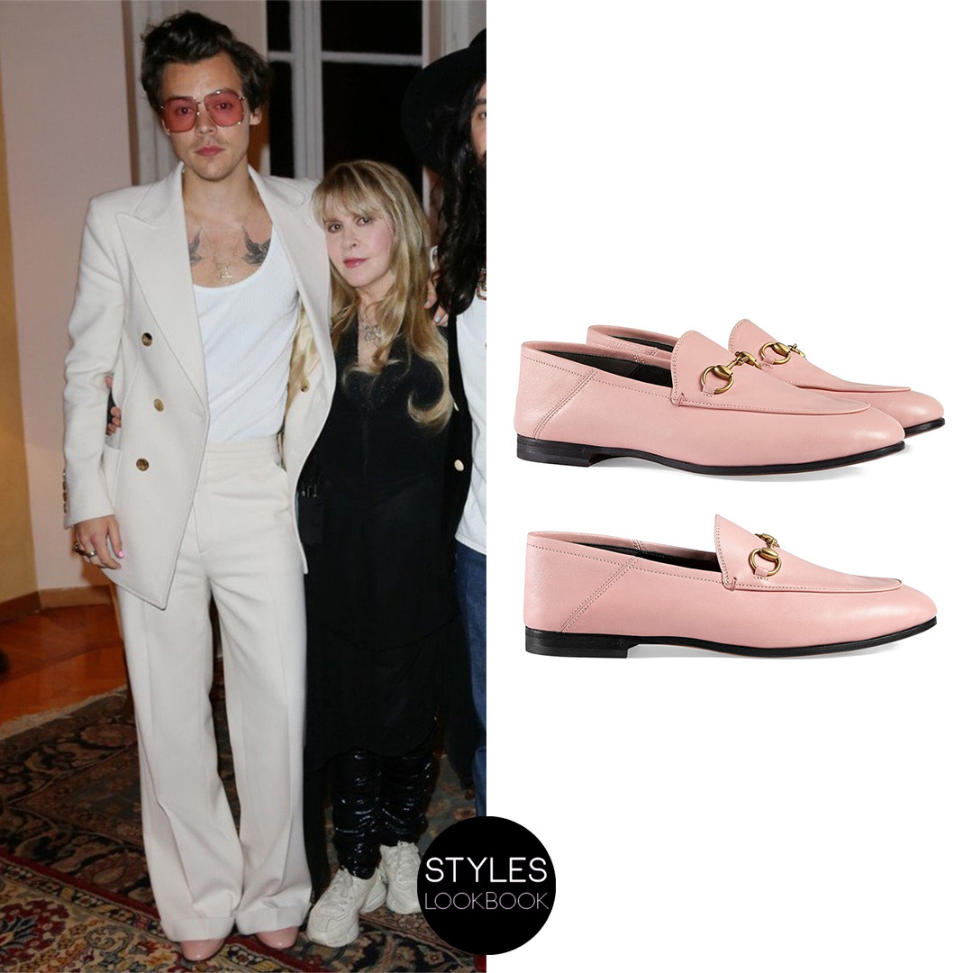 gucci pink brixton loafers