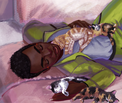 liquidxsin: Kitten Naps &lt;3.Technically the third piece in this series that was comissioned by