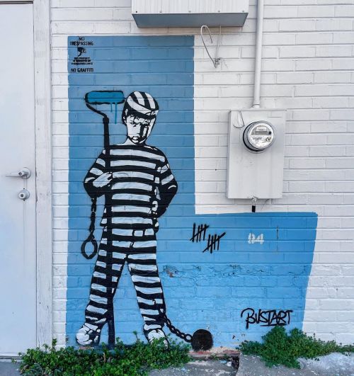 ‘No Trespassing / No Graffiti’ Work by Bust in Greensboro, NC.