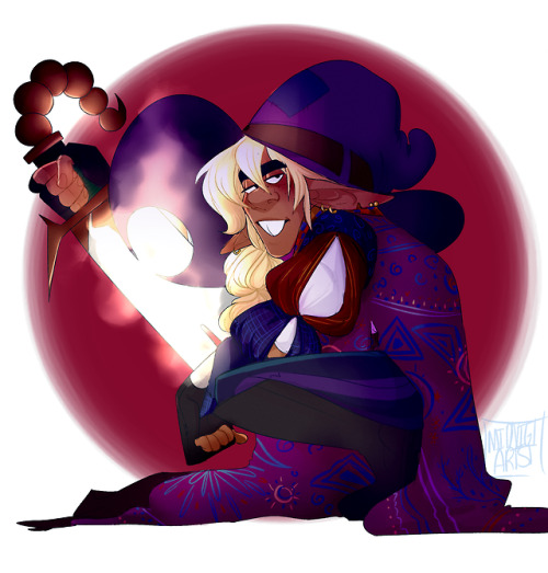 midnigtartist:You don’t even need that sword[image: an illustration of Taako, crouching with one elb