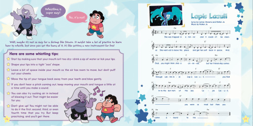 kayladrawsthings:  Another Steven Universe book I designed! This one is still upcoming, so this is a bit of a sneak preview of the inside ;). It has sheet music for most of the songs from Season 1 of Steven Universe, along with notes and tricks to help