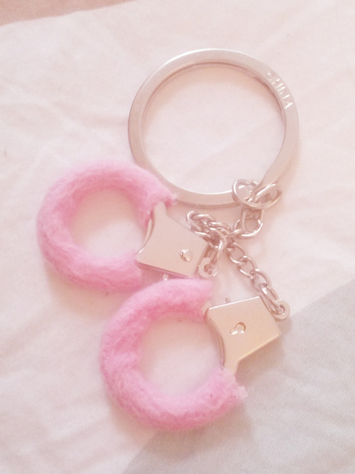 sleeplessangels:  cute little pink fuzzy handcuffs ♡   
