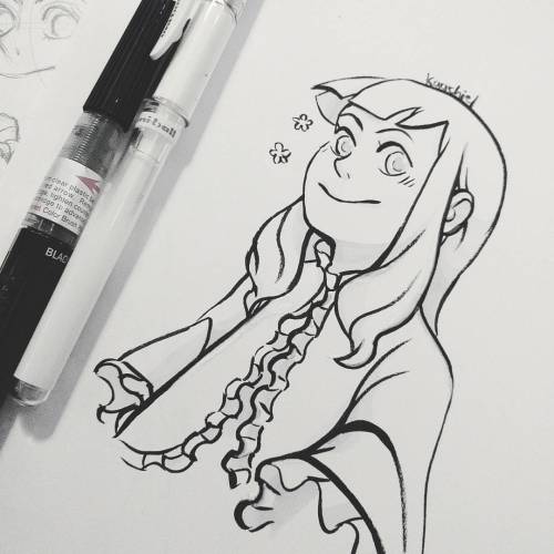 Ahhhh finally bought myself a brush pen!!! So heres a drawing of my OC, Aeron :)) #brushpen #origina