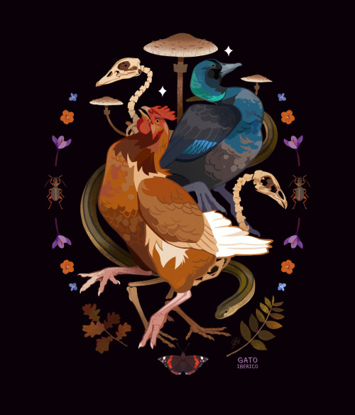 leviackermanscleaningbuddy:gatoiberico:Fall-A painting inspired by some critters that hang out in my
