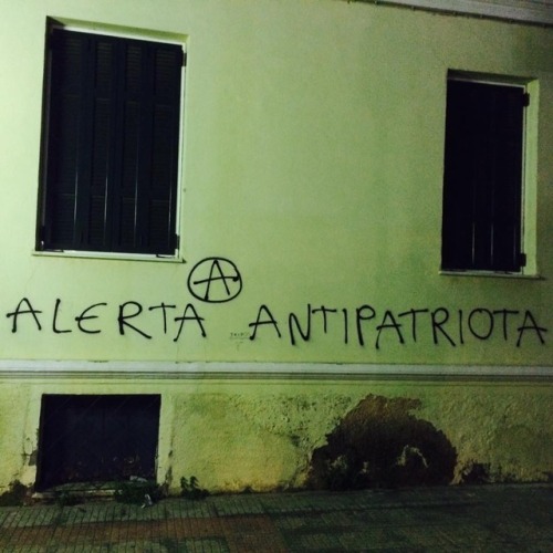 18 March 2017 - Anti-patriotic graff in athens following an anarchist demo