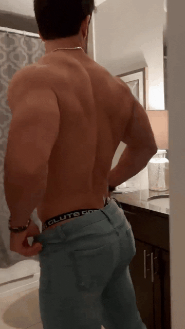 andrewthetrainer:  internetstuds:  The Glute God   PART 2Alex stepped back, still smiling and his Dick HUGE, standing tall and Proud. He Flexed his Biceps and sniffed his armpits making a face then laughed, “Definitely bath time.” I was still reeling