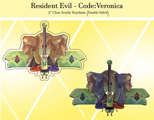 Resident Evil - Code Veronica keychains up on etsy! First 5 orders come with the key charm addition 