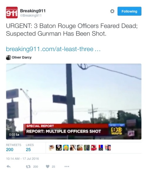 Baton Rouge Police Shooting: At least two officers confirmed dead