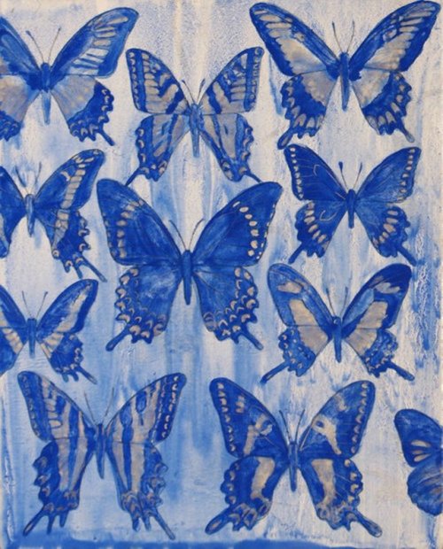 madivinecomedie:Hiroko Otake. Butterflies in blue