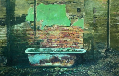 The Bathtub   -   Gerhard Nordström, 1976.Swedish,b.1925-2019oil on canvas, 80 x 51.5 cm