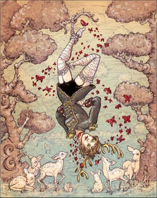 dildiren:“When Amanda Palmer tweeted last year about wanting to create a tarot deck, I knew I had to draw The Hanged Man.  The card’s themes of sacrifice and transformation deeply resonated with me, and since Amanda had just completed her book,