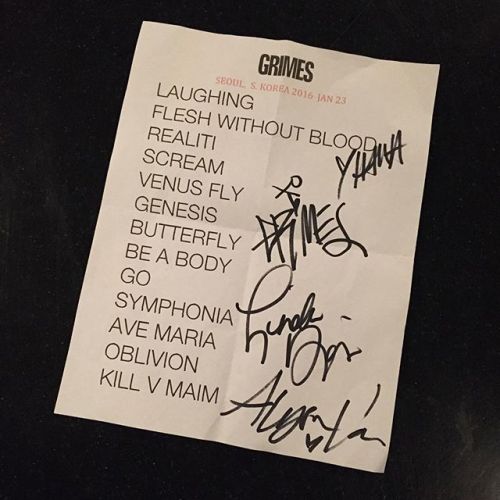 Porn photo loveyouclaire:  Grimes setlist from 23.1.16