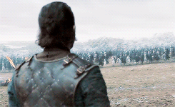 syriusblack:  ♛ Stannis Baratheon / Jon Snow facing the Bolton cavalry charge