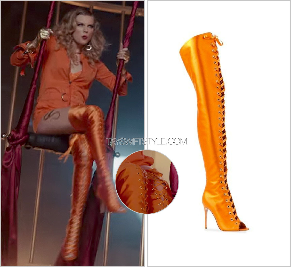 The thigh-high Louboutin Taylor Swift in her music video Look what