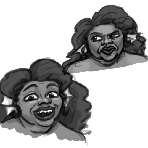 madstuart:sketching some merRosemarys to play with slightly exaggerated expressions.