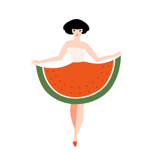 Watermelon girl walk cycle 