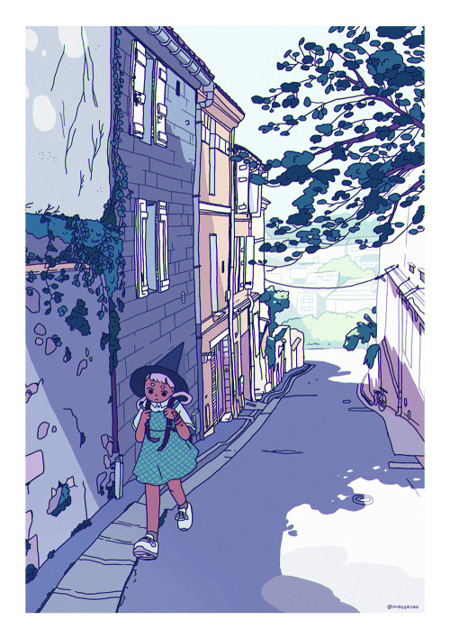 here we go! first illustration (day 1 → 3) for the slowtember: street/walking ✨