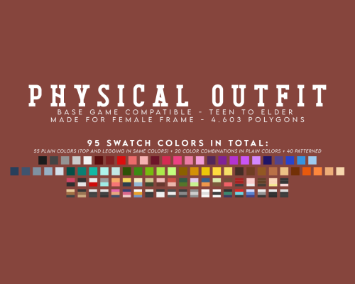 candysims4:PHYSICAL OUTFITA two-piece outfit made for the athletic category can easily be used when 