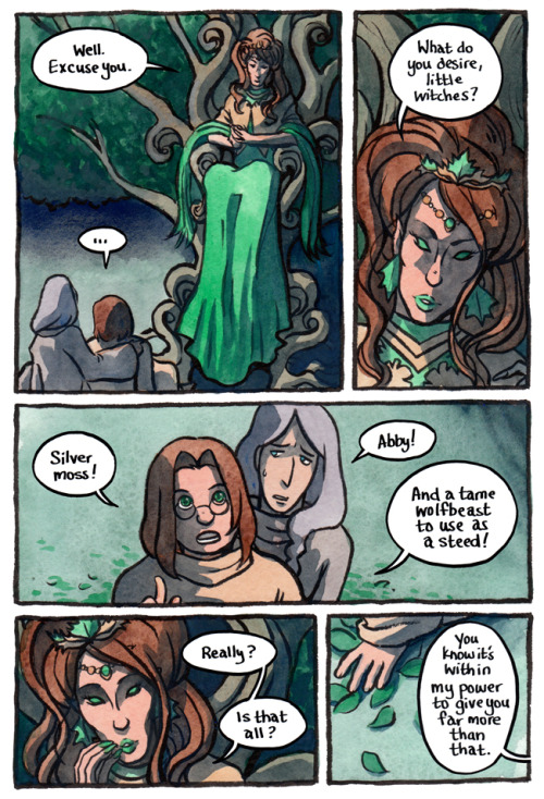 Moss Run: a short comic about gay teen witches by Kori Micheleink and gouache on Fluid watercol