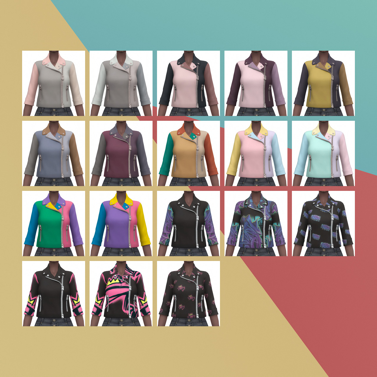 The Sims Resource - Moschino Jacket / Shorts Recolor Addon