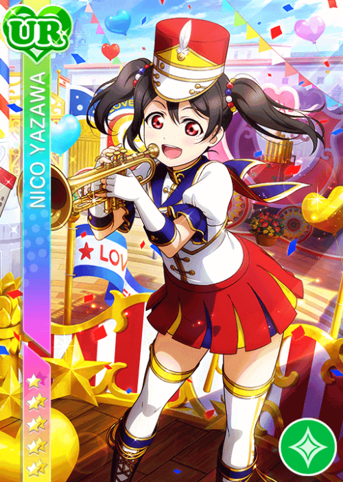 lovelive-news: [u’s] Marching Band Set [Part 3]Nico Yazawa UR - Pure [Score Up]Kotori Minami S