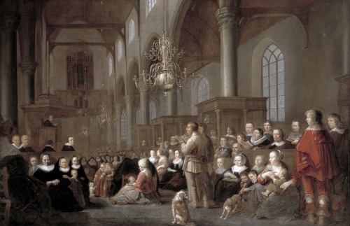 speciesbarocus:Gijsbert Sibilla - Interieur van de Grote of Laurentiuskerk te Weesp (c. 1635). [x]No