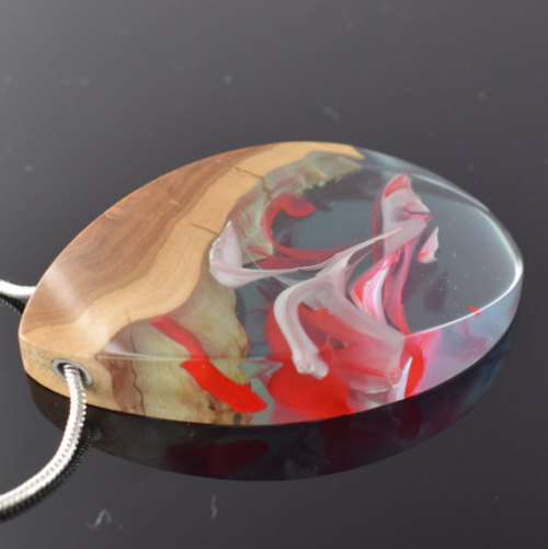 lesstalkmoreillustration:  Handmade Wood & Resin Necklaces By Artfulresin On Etsy   *More Things & Stuff    