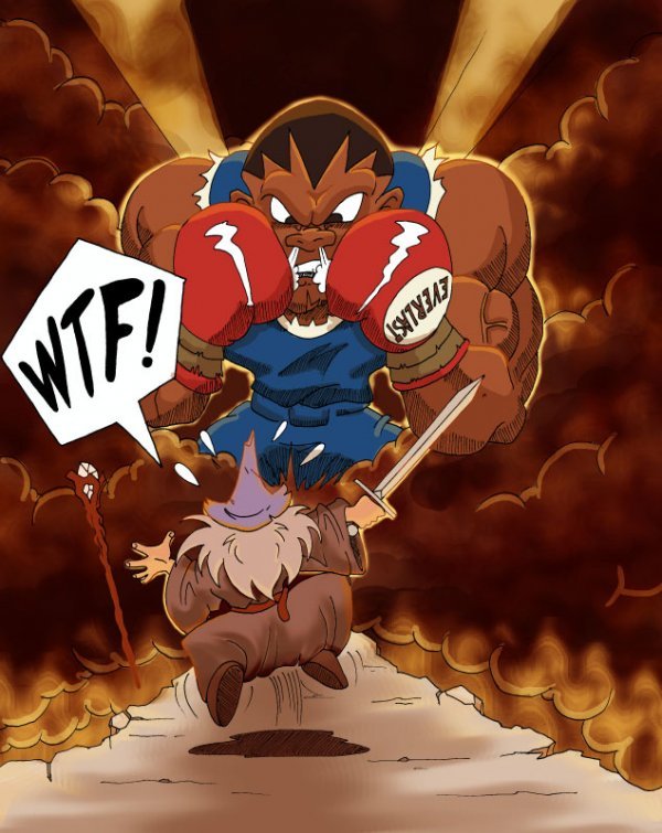 dorkly:  Gandalf vs. Balrog It’s the Fellowship of the Boxing Ring.