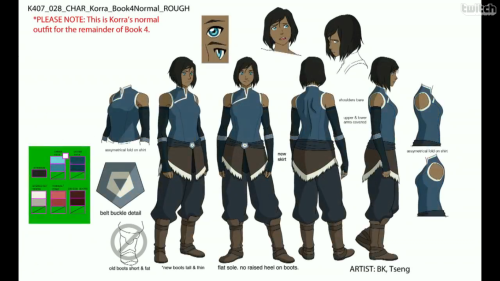 korranews:  Korra’s design evolution in Book 4. 