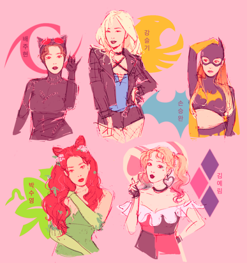 000219:hear me out, red velvet as the gotham gals (birds of prey + gotham city sirens)