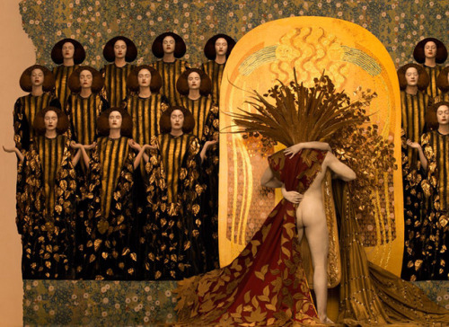 underchestnuttree84: Recreations of a Gustav Klimt’s paintings by Inge Prader