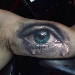tattooideas123:  Realistic Eye Arm Tattoohttp://tattooideas247.com/realistic-eye-arm-tattoo/