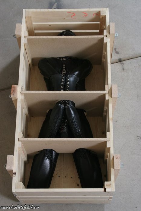 kinkykara:  Inside he added eyelets so I can secure his ankles and wrists when he