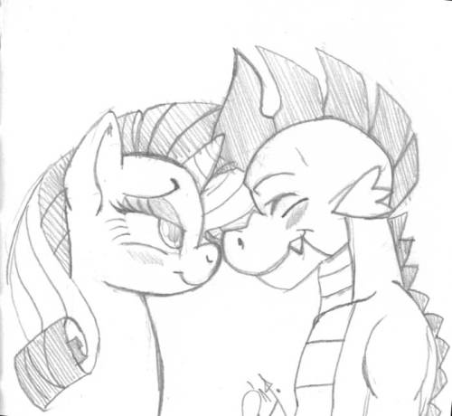 pia-chan:  So today i made this! Yeah still without my computer, so drawing with a pencil in a paper xD I guess Meghan would be alright with this, right? :3 Sparity FTW <3  <3