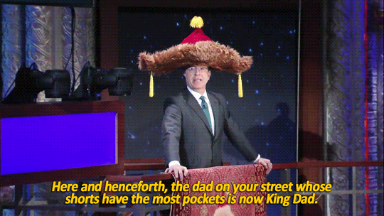 illirya-ooc:  sandandglass:  Stephen Colbert issues proclamations wearing his big,
