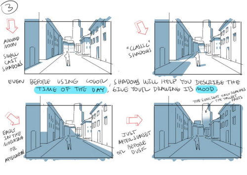 as-warm-as-choco: A few tips on SHADOWS in your backgrounds. by Thomas Romain (Space Dandy, Cann