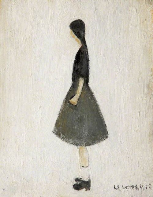 treebystream:L S Lowry, Portrait of a Girl with Short White Socks