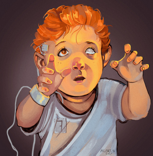 say-cyke-rn:ID: 3 digital paintings featuring Shatterstar from marvel as a young child. He is in a s