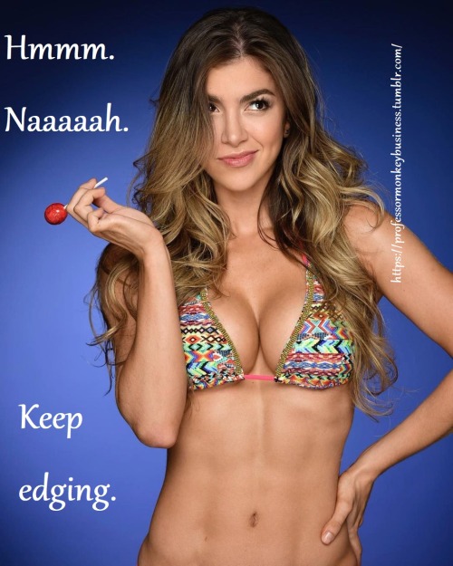 professormonkeybusiness: Oooohhhh FUKK, Goddess Anllela, pleeeaaase let me cum!!! ~eyes watering as she continues sluuurping on her lolly!~  Edges feel SO FANTASTIC after 31 days caged, but the ball pain is…. SO MUCH worse than usual. X-o What a good,