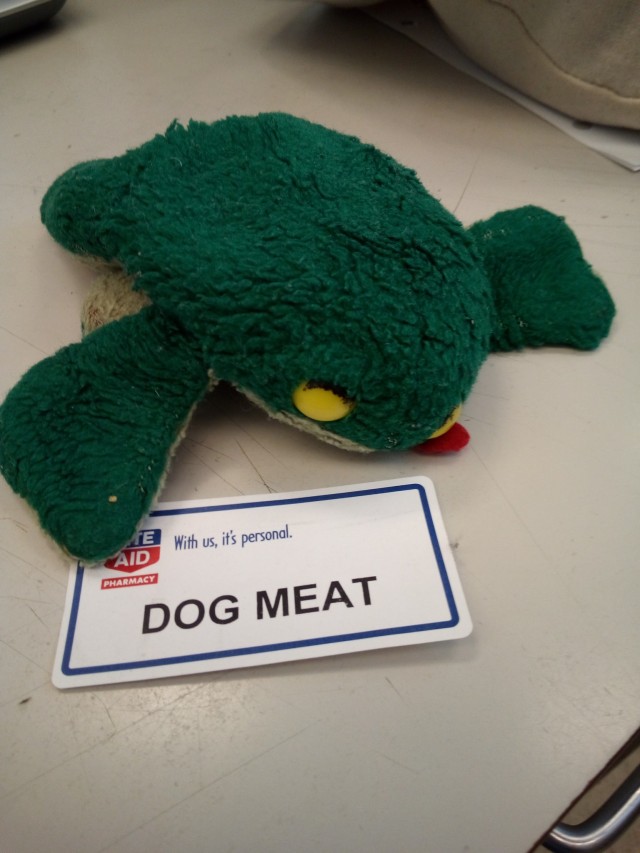 Froggy found this weird name tag