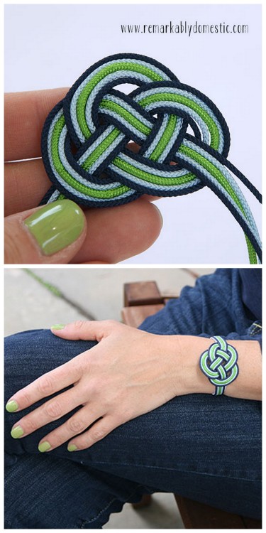 DIY Infinity Cord Bracelet Tutorial from Remarkably Domestic here. You see lots of craft fail photos